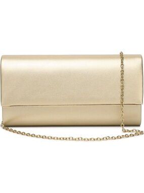 Women's Gold Vegan Leather Evening Clutch Purse Bag for Party Wedding Prom